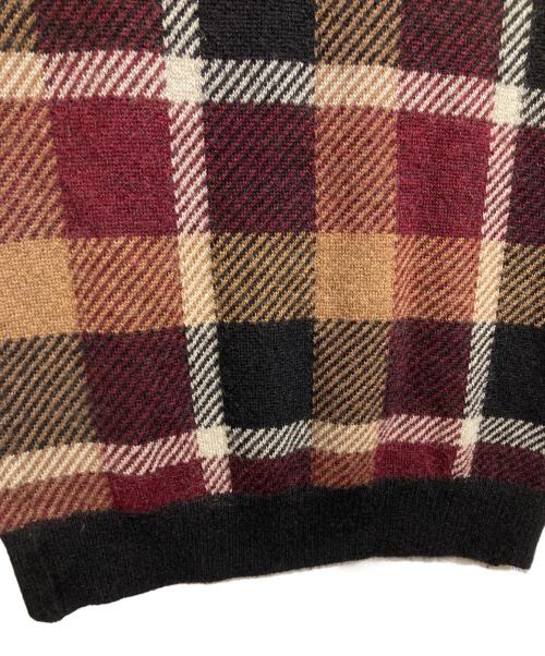 BLUE LABEL CRESTBRIDGE（ブルーレーベルクレストブリッジ）BLUE LABEL CRESTBRIDGE (ブルーレーベルクレストブリッジ) チェックジャカードニットワンピース ブラウン サイズ:38の古着・服飾アイテム