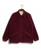 Graphpaperグラフペーパー）の古着「Velvet Coach Jacket/ベルベットコーチジャケット」｜レッド