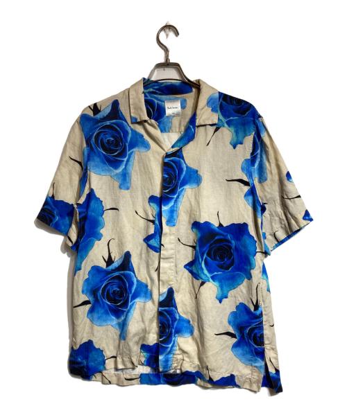 PAUL SMITH（ポールスミス）PAUL SMITH (ポールスミス) ローズアロハシャツ ブルー×ベージュ サイズ:Lの古着・服飾アイテム