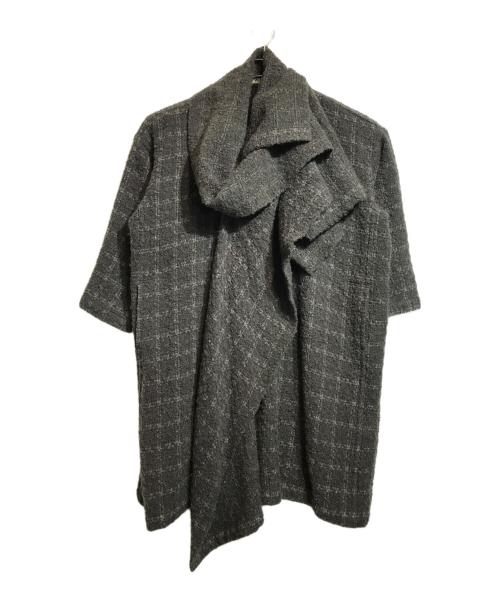 ISSEY MIYAKE PERMANENTE（イッセイミヤケ ペルマネンテ）ISSEY MIYAKE PERMANENTE (イッセイミヤケ ペルマネンテ) ツイードラップコート グレー サイズ:Mの古着・服飾アイテム