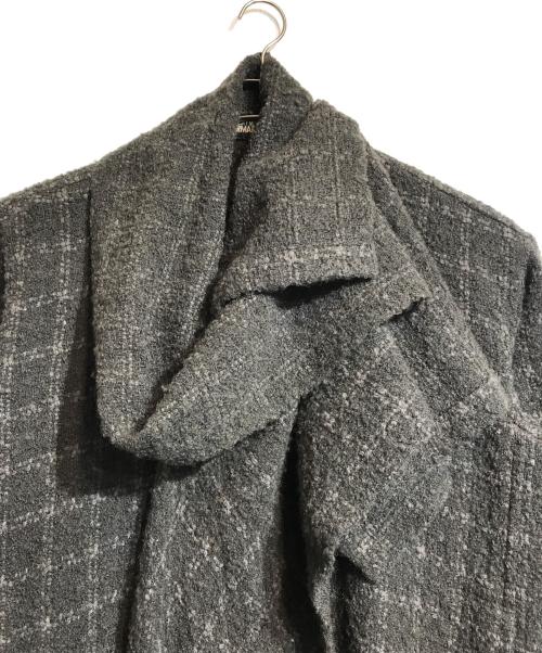 ISSEY MIYAKE PERMANENTE（イッセイミヤケ ペルマネンテ）ISSEY MIYAKE PERMANENTE (イッセイミヤケ ペルマネンテ) ツイードラップコート グレー サイズ:Mの古着・服飾アイテム