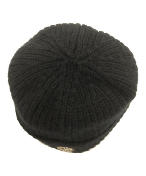 STONE ISLAND（ストーンアイランド）STONE ISLAND (ストーンアイランド) Compass Logo Knit Cap ブラックの古着・服飾アイテム
