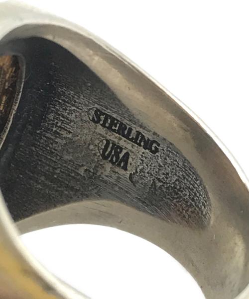 GLAD HAND（グラッドハンド）GLAD HAND (グラッドハンド) コインリング シルバー×ブラウン サイズ:15号の古着・服飾アイテム