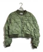 mixxdavidミックスデイビット）の古着「スモッキングショート MA-1」｜カーキ