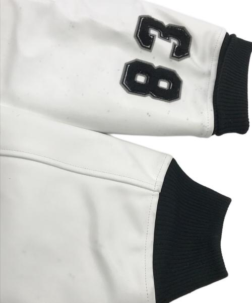 HWZN.MFG.CO.（ハウゼン）HWZN.MFG.CO. (ハウゼン) CANVAS CLOTHING STORE VARSITY JACKET ブラック×ホワイト サイズ:Lの古着・服飾アイテム