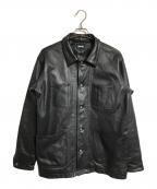 Schottショット）の古着「LAMB LEATHER COVERALL JACKET」｜ブラック