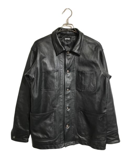 Schott（ショット）Schott (ショット) LAMB LEATHER COVERALL JACKET ブラック サイズ:Lの古着・服飾アイテム