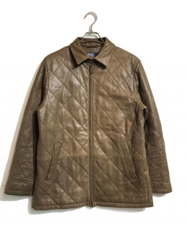 ラルフローレン　レザージャケット　キルティング　ブラウン　襟コーデュロイ　美品 中古・古着通販】POLO RALPH LAUREN (ポロ・ラルフローレン) レザー