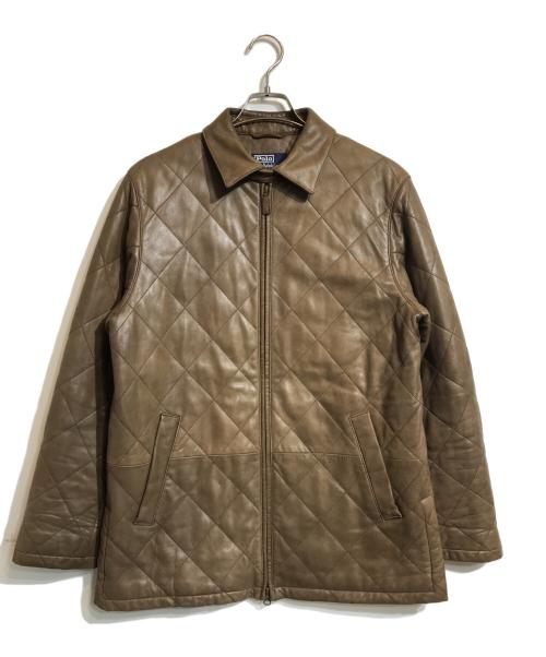 POLO RALPH LAUREN（ポロ・ラルフローレン）POLO RALPH LAUREN (ポロ・ラルフローレン) レザーキルティングジャケット ブラウン サイズ:Lの古着・服飾アイテム