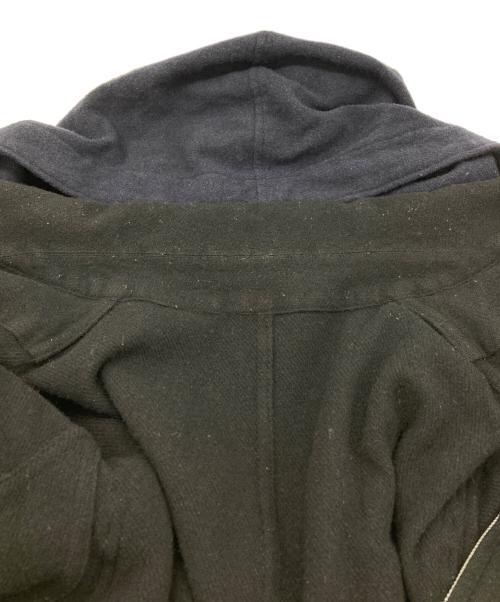 UNDERCOVER（アンダーカバー）UNDERCOVER (アンダーカバー) 縮絨ウールフードレイヤードブルゾン ブラック×ネイビー サイズ:3の古着・服飾アイテム