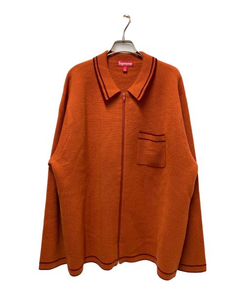 SUPREME（シュプリーム）SUPREME (シュプリーム) ZIP UP POLO SWEATER オレンジ サイズ:XLの古着・服飾アイテム