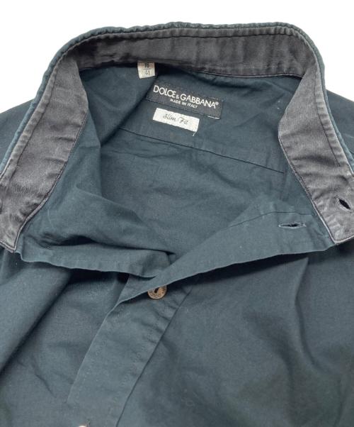 DOLCE & GABBANA（ドルチェ＆ガッバーナ）DOLCE & GABBANA (ドルチェ＆ガッバーナ) バンドカラーシャツ ネイビー サイズ:41の古着・服飾アイテム