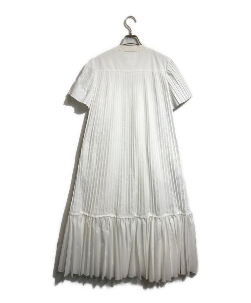 sacai（サカイ）sacai (サカイ) プリーツ切替ワンピース ホワイト サイズ:1の古着・服飾アイテム