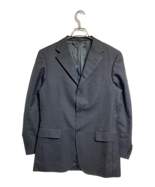 BURBERRY BLACK LABEL（バーバリーブラックレーベル）BURBERRY BLACK LABEL (バーバリーブラックレーベル) ストライプテーラードジャケット ブラック サイズ:40の古着・服飾アイテム