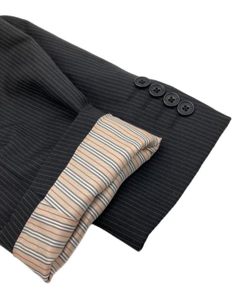 BURBERRY BLACK LABEL（バーバリーブラックレーベル）BURBERRY BLACK LABEL (バーバリーブラックレーベル) ストライプテーラードジャケット ブラック サイズ:40の古着・服飾アイテム