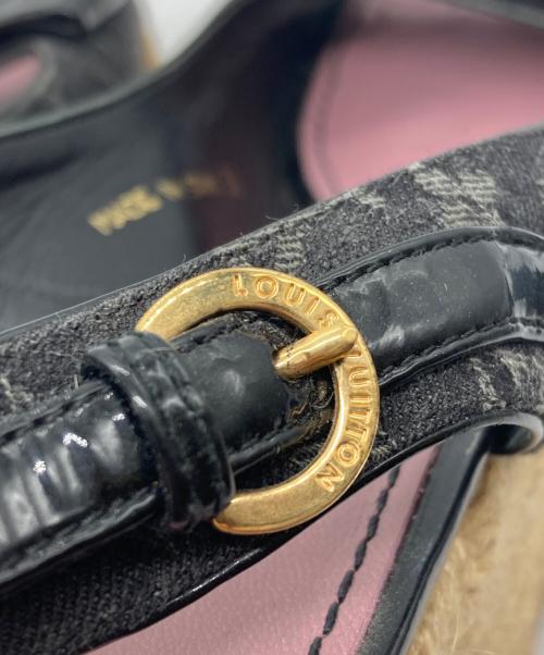 LOUIS VUITTON（ルイ ヴィトン）LOUIS VUITTON (ルイ ヴィトン) LVモノグラムキャンバスウェッジソールサンダル ブラック サイズ:36の古着・服飾アイテム