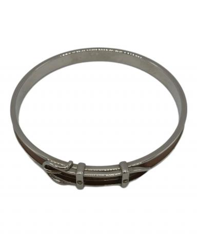 中古・古着通販】HERMES (エルメス) ベルトモチーフバングル シルバー 中古・古着通販】HERMES (エルメス) ベルトモチーフバングル シルバー