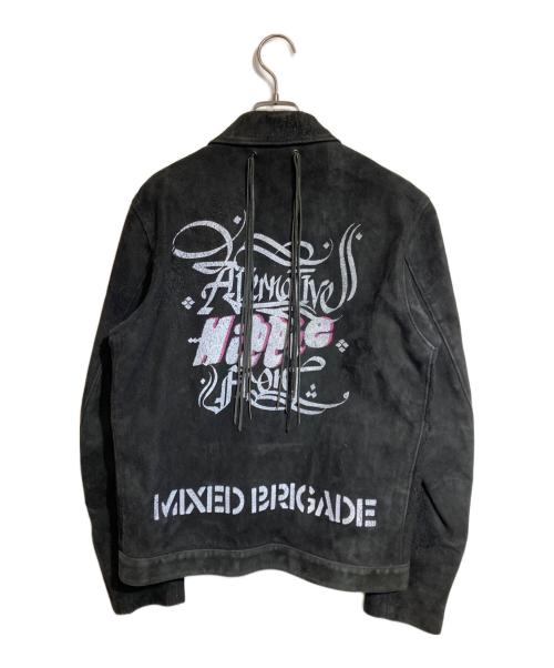 blackmeans（ブラックミーンズ）blackmeans (ブラックミーンズ) SASQUATCHfabrix. (サスクワッチファブリックス) ラムレザースエードフリンジジャケット ブラック サイズ:4の古着・服飾アイテム