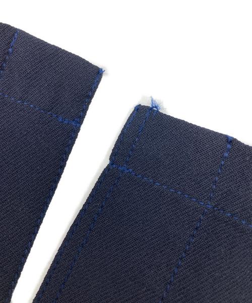 COMME des GARCONS HOMME PLUS（コムデギャルソンオムプリュス）COMME des GARCONS HOMME PLUS (コムデギャルソンオムプリュス) ポリエステル縮絨ロングジャケット ネイビー サイズ:Ｍの古着・服飾アイテム