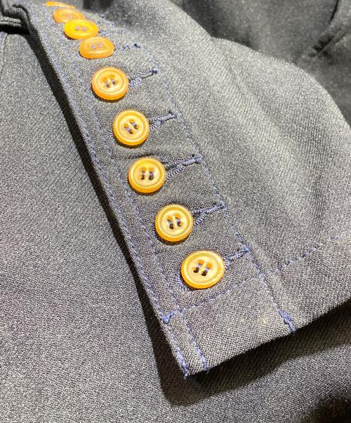 COMME des GARCONS HOMME PLUS（コムデギャルソンオムプリュス）COMME des GARCONS HOMME PLUS (コムデギャルソンオムプリュス) ポリエステル縮絨ロングジャケット ネイビー サイズ:Ｍの古着・服飾アイテム