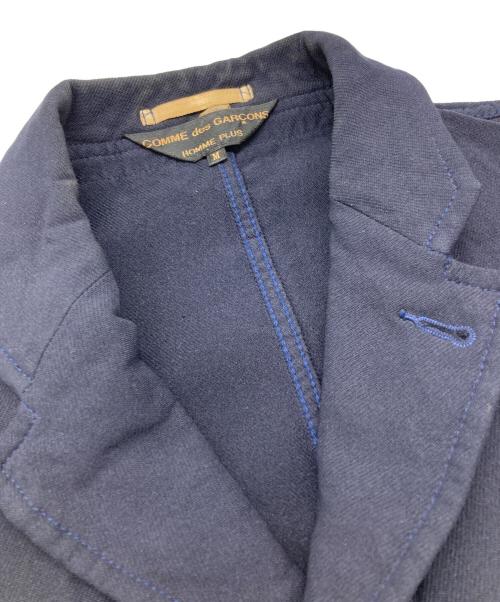 COMME des GARCONS HOMME PLUS（コムデギャルソンオムプリュス）COMME des GARCONS HOMME PLUS (コムデギャルソンオムプリュス) ポリエステル縮絨ロングジャケット ネイビー サイズ:Ｍの古着・服飾アイテム