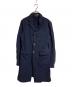COMME des GARCONS HOMME PLUS（コムデギャルソンオムプリュス）の古着「ポリエステル縮絨ロングジャケット」｜ネイビー