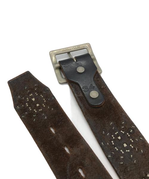 htc（エイチティーシー）htc (エイチティーシー) Peanut Studs Python Belt ブラック サイズ:34の古着・服飾アイテム