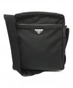 PRADAプラダ）の古着「ナイロン×レザーショルダーバッグ」｜ブラック