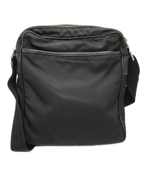 PRADA（プラダ）PRADA (プラダ) ナイロン×レザーショルダーバッグ ブラックの古着・服飾アイテム