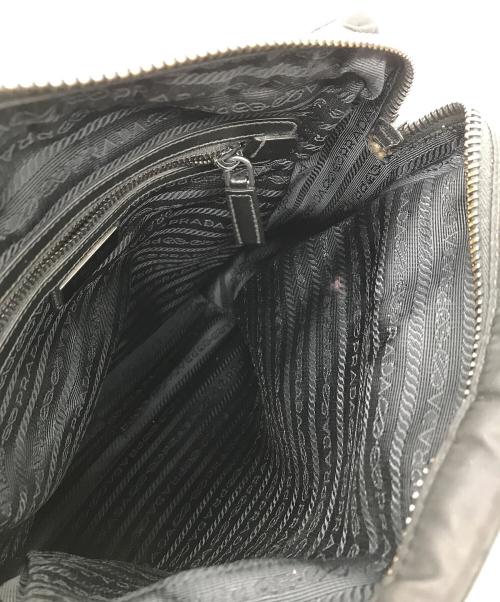 PRADA（プラダ）PRADA (プラダ) ナイロン×レザーショルダーバッグ ブラックの古着・服飾アイテム