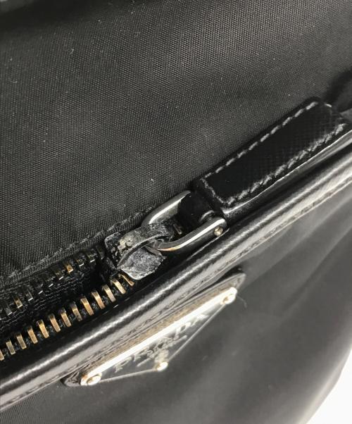 PRADA（プラダ）PRADA (プラダ) ナイロン×レザーショルダーバッグ ブラックの古着・服飾アイテム