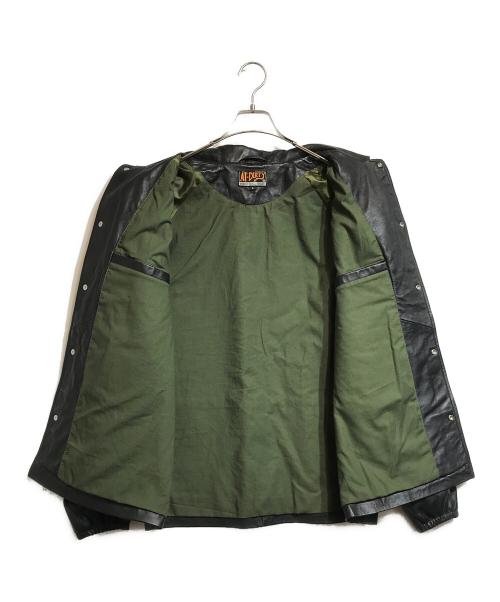 AT-DIRTY（アットダーティ）AT-DIRTY (アットダーティ) ROLLER MAGAZINE (ローラーマガジン) LEATHER COACH JACKET ブラック サイズ:Lの古着・服飾アイテム