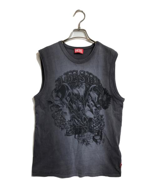 DIESEL（ディーゼル）DIESEL (ディーゼル) Faded tank top with graphic print グレー サイズ:Sの古着・服飾アイテム