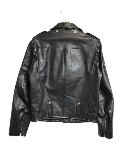 GOLDEN GOOSE（ゴールデングース）GOLDEN GOOSE (ゴールデングース) タイガーカモライニング レザー ダブル ライダース ジャケット ブラック サイズ:XSの古着・服飾アイテム