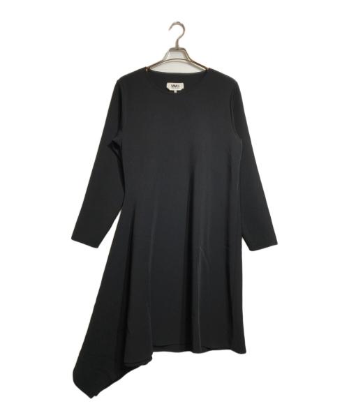 MM6 Maison Margiela（エムエムシックスメゾンマルジェラ）MM6 Maison Margiela (エムエムシックス メゾンマルジェラ) アシンメトリーワンピース ブラック サイズ:Lの古着・服飾アイテム