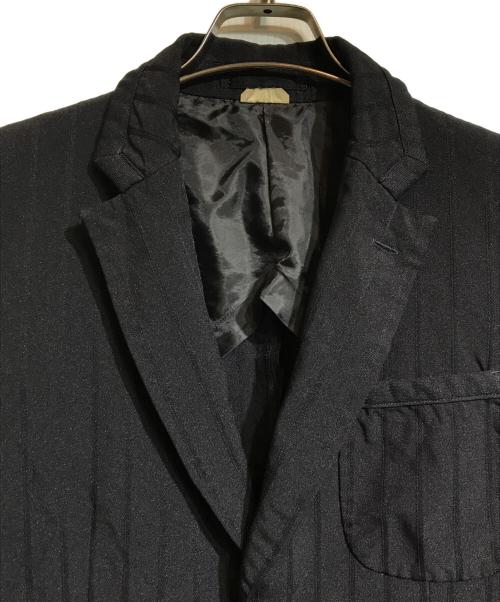 COMME des GARCONS HOMME DEUX（コムデギャルソン オム ドゥ）COMME des GARCONS HOMME DEUX (コムデギャルソン オム ドゥ) ポリエステル縮絨ストライプジャケット ダークネイビー サイズ:Sの古着・服飾アイテム