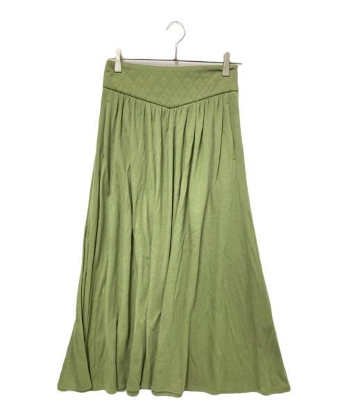 BORDERS at BALCONY（ボーダーズアットバルコニー）BORDERS at BALCONY (ボーダーズアットバルコニー) キルティングロングスカート グリーン サイズ:36 未使用品の古着・服飾アイテム