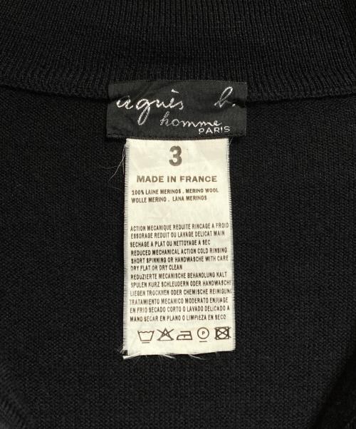 agnes b homme（アニエスベーオム）agnes b homme (アニエスベーオム) ドライバーズニット ブラック サイズ:3の古着・服飾アイテム