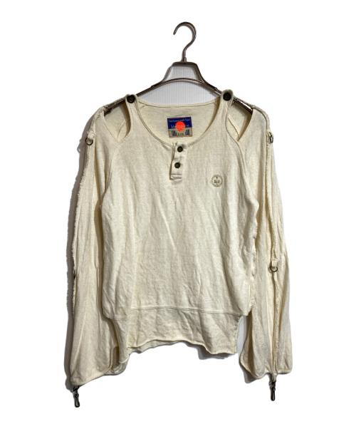 blackmeans（ブラックミーンズ）blackmeans (ブラックミーンズ) ヘンリーネックガーゼシャツ アイボリー サイズ:2の古着・服飾アイテム