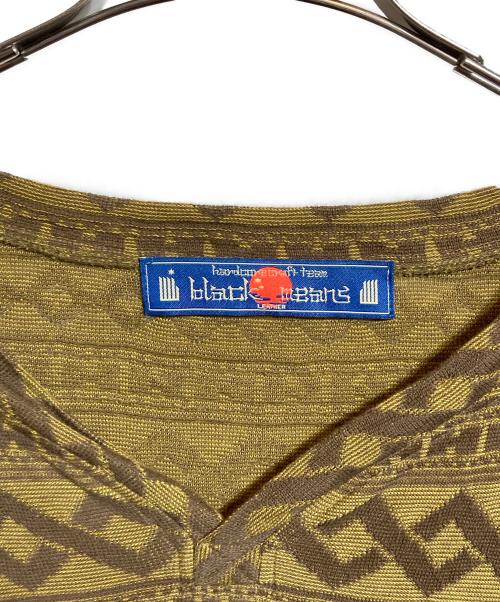 blackmeans（ブラックミーンズ）blackmeans (ブラックミーンズ) 民族柄Vネックカットソー イエロー サイズ:3の古着・服飾アイテム