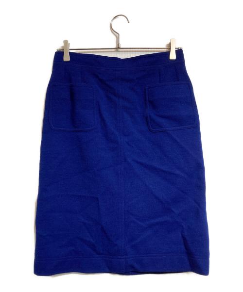 CHANEL（シャネル）CHANEL (シャネル) ココマーク金ボタンミディスカート ブルー サイズ:44の古着・服飾アイテム