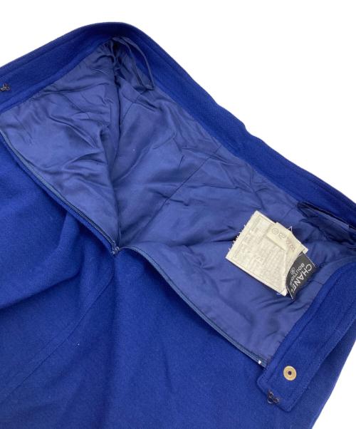 CHANEL（シャネル）CHANEL (シャネル) ココマーク金ボタンミディスカート ブルー サイズ:44の古着・服飾アイテム