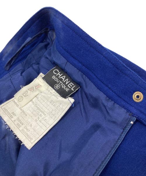 CHANEL（シャネル）CHANEL (シャネル) ココマーク金ボタンミディスカート ブルー サイズ:44の古着・服飾アイテム