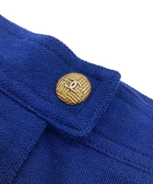 CHANEL（シャネル）CHANEL (シャネル) ココマーク金ボタンミディスカート ブルー サイズ:44の古着・服飾アイテム