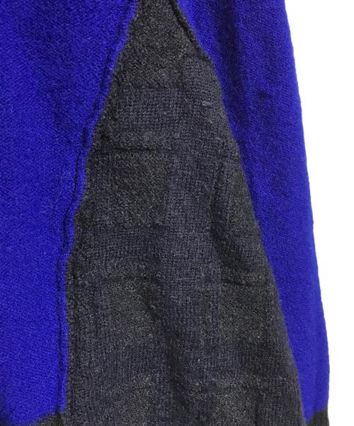 Y's（ワイズ）Y's (ワイズ) ハイネックボタンニット ブルー×グレー サイズ:2の古着・服飾アイテム