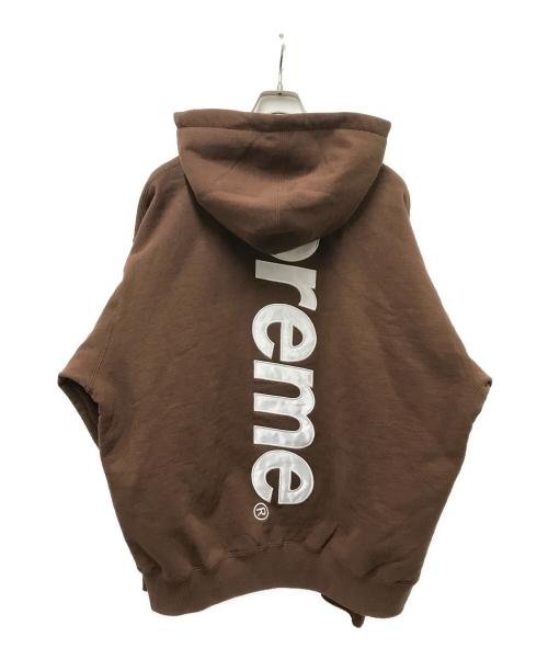 SUPREME（シュプリーム）SUPREME (シュプリーム) Satin Applique Hooded Sweatshirt ブラウン サイズ:Largeの古着・服飾アイテム