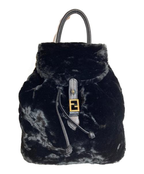 FENDI（フェンディ）FENDI (フェンディ) フェイクファーミニリュック ブラックの古着・服飾アイテム