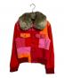 tricot COMME des GARCONS（トリココムデギャルソン）の古着「ファーカラーパッチワークジャケット」｜レッド×ピンク