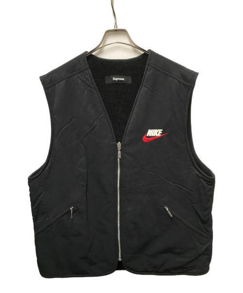 NIKE（ナイキ）NIKE (ナイキ) Supreme (シュプリーム) NIKE Supreme REVERSIBLE NYLON SHERPA VEST ブラック サイズ:Lの古着・服飾アイテム