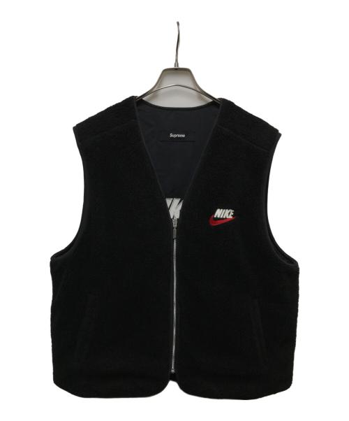 NIKE（ナイキ）NIKE (ナイキ) Supreme (シュプリーム) NIKE Supreme REVERSIBLE NYLON SHERPA VEST ブラック サイズ:Lの古着・服飾アイテム